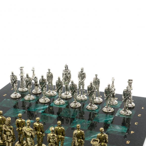 Шахматы &amp;quot;Великая Отечественная война&amp;quot; доска 40х40 см шабровский змеевик 129841