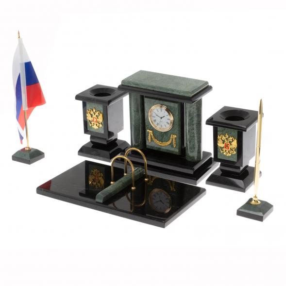 Настольный набор &amp;quot;Премьер&amp;quot; из офиокальцита 129956