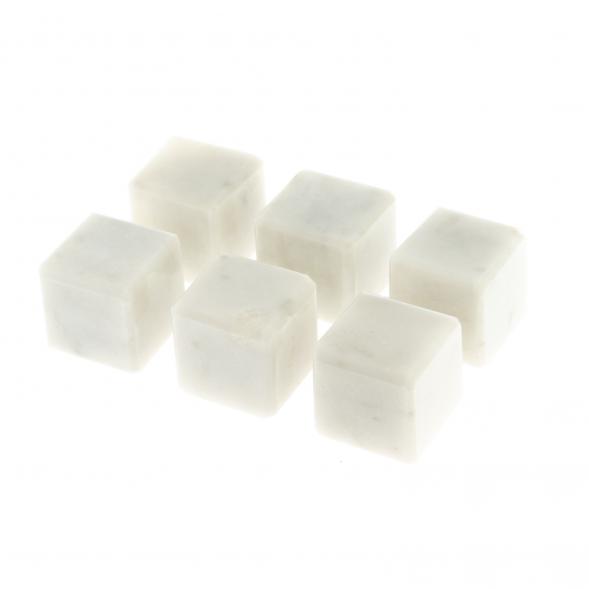 Камни для виски 6 кубиков из белого мрамора 122334