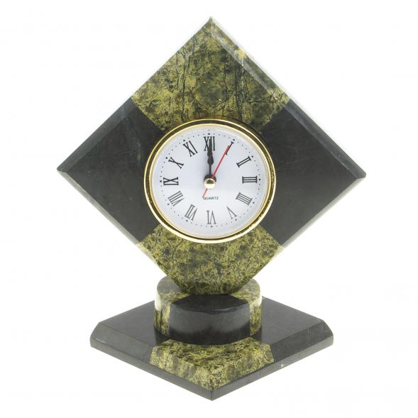 Часы &amp;quot;Шахматные&amp;quot; камень змеевик 113544