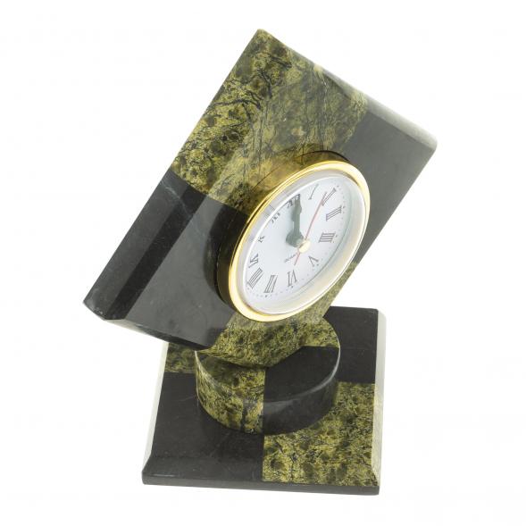 Часы &amp;quot;Шахматные&amp;quot; камень змеевик 113544