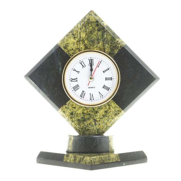 Часы &amp;quot;Шахматные&amp;quot; камень змеевик 113544