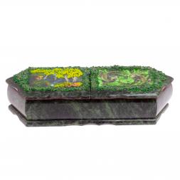 Шкатулка "Хозяйка медной горы летом и ящерицы" 29х11,5х7 см