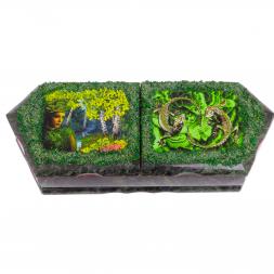 Шкатулка "Хозяйка медной горы летом и ящерицы" 29х11,5х7 см