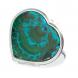 Зеркало карманное &amp;quot;Сердце&amp;quot; из малахита с хризоколлой цвет серебро 126751