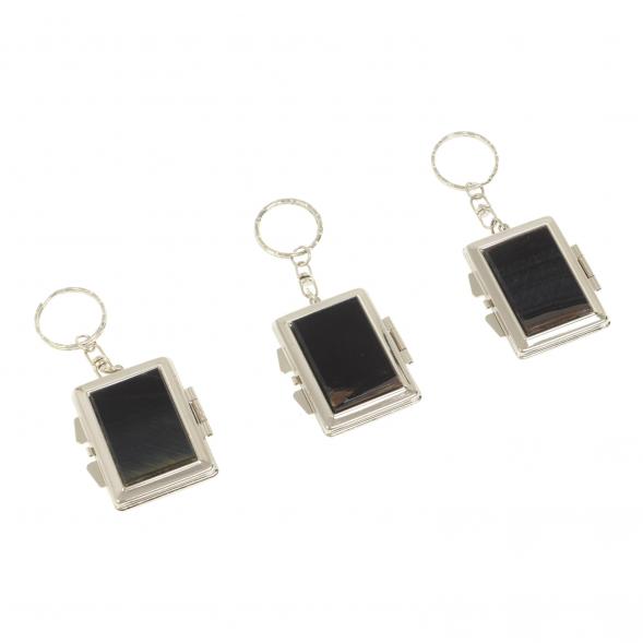 Складное зеркало брелок из соколиного глаза прямоугольное 126980