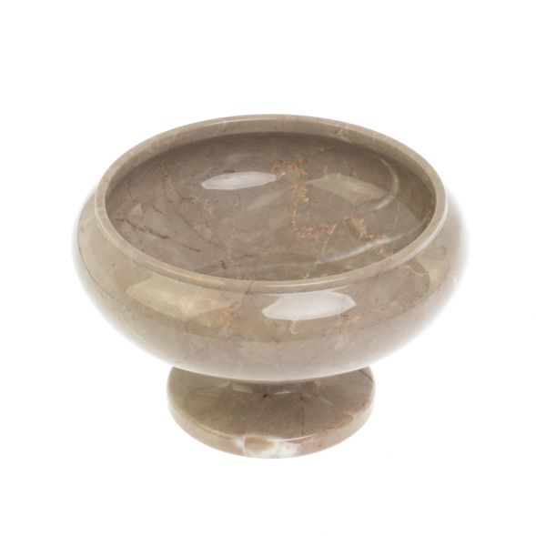 Ваза для фруктов из бежевого мрамора 17,5х17,5х11 см 127297