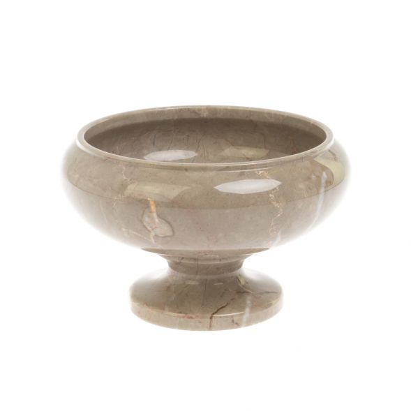 Ваза для фруктов из бежевого мрамора 17,5х17,5х11 см 127297