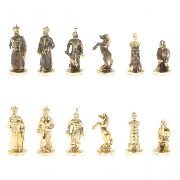 Шахматы &amp;quot;Турецкие&amp;quot; доска 32х32 см шабровский змеевик 128078