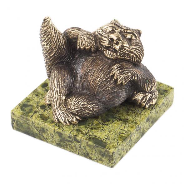 Статуэтка из бронзы и змеевика &amp;quot;Кот лежит&amp;quot; 119833