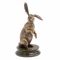 Статуэтка "Кролик" из бронзы на подставке из нефрита