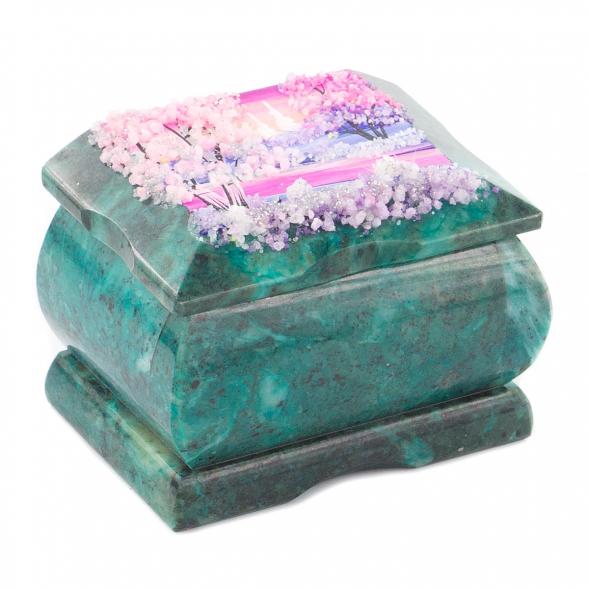 Шкатулка с расписной крышкой зима 8х6х5,5 см 119933