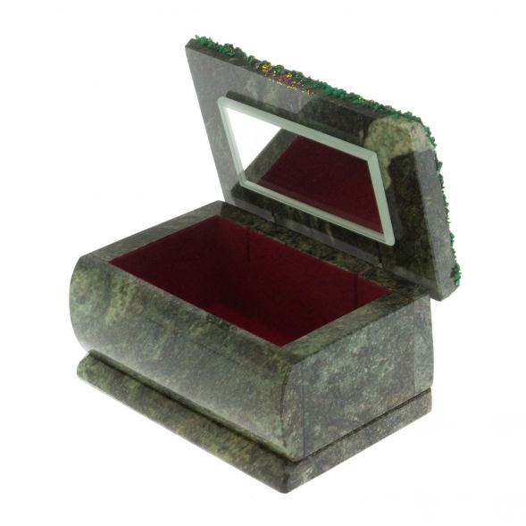 Шкатулка &amp;quot;Хозяйка медной горы. Осень&amp;quot; змеевик 10х6,5х6 см 128774