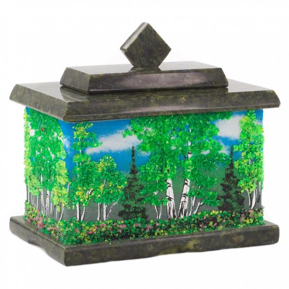 Декоративная шкатулка с рисунком из каменной крошки &amp;quot;Лето&amp;quot; 10,5х7х10 см