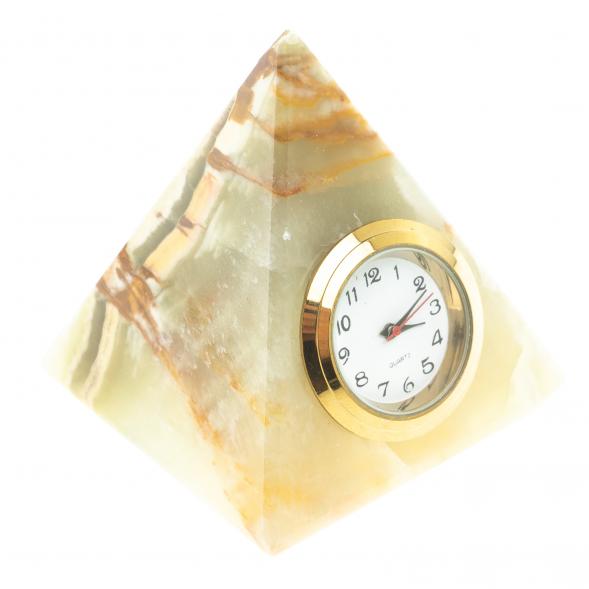 Декоративные часы «Пирамида» камень оникс 5×5х5,4 см (2)