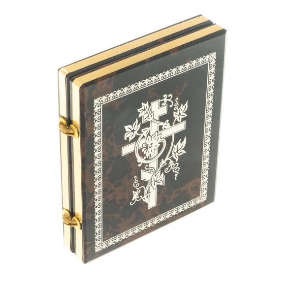 Икона складная &amp;quot;Св. Серафим Саровский&amp;quot; камень обсидиан 122992