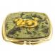Зеркальце закругленное из змеевика круглая ящерица цвет золото 124187