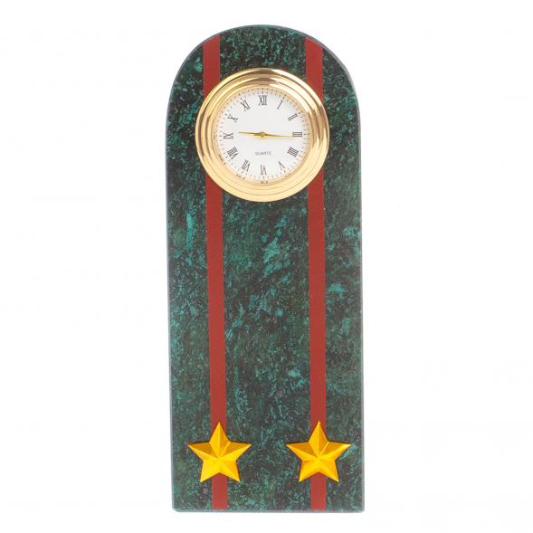 Часы &amp;quot;Погон подполковник МВД&amp;quot; нового образца змеевик 113987