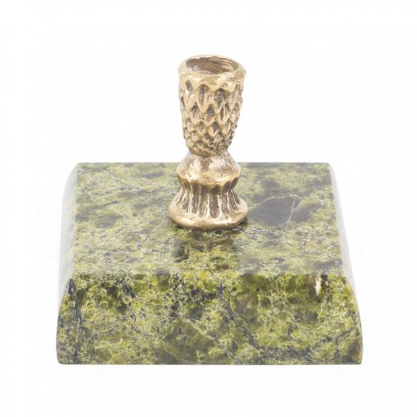 Подсвечник церковный из змеевика и бронзы 113390