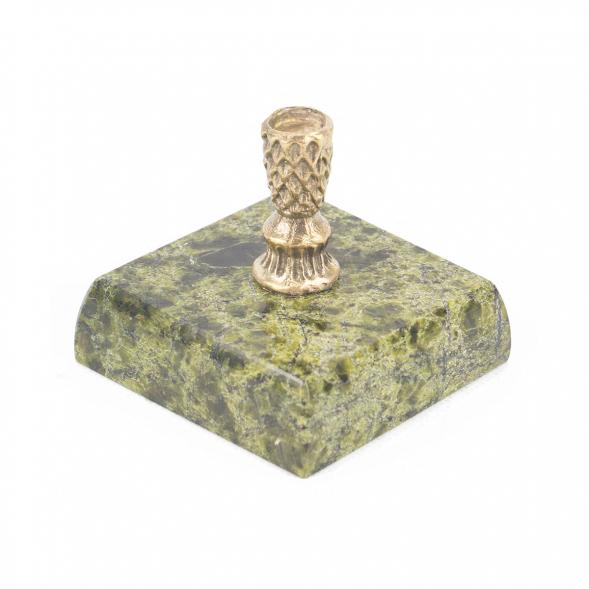 Подсвечник церковный из змеевика и бронзы 113390