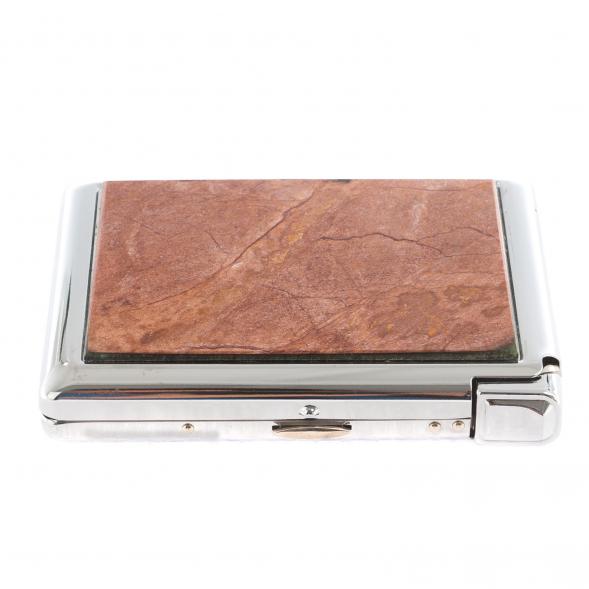 Портсигар на 20 сигарет с зажигалкой камень яшма 124501