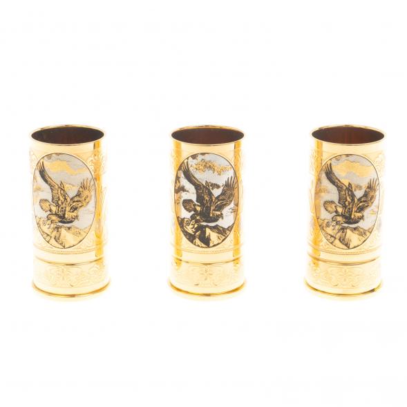 Набор из трех стопок &amp;quot;Горный орел&amp;quot; Златоуст 127060