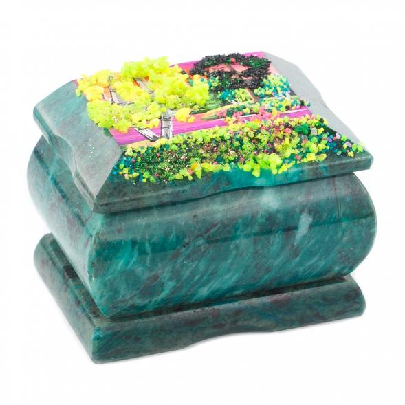 Шкатулка с росписью из каменой крошки &amp;quot;Лето&amp;quot; 8х6х5,5 см 118930