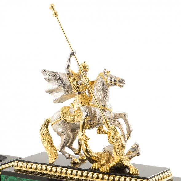 Настольный набор &amp;quot;Георгий Победоносец&amp;quot; малахит 120571