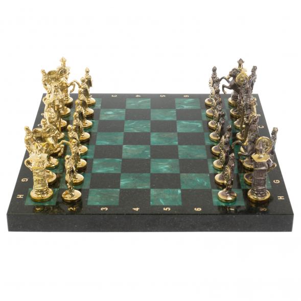 Шахматы подарочные &amp;quot;Богатыри&amp;quot; 40х40 см из змеевика 129644