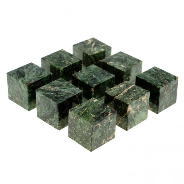 Камни для виски набор 9 кубиков темно-зеленый змеевик 123472