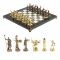 Шахматы "Греческая мифология" доска 36х36 см мрамор, офиокальцит фигуры цвет бронза-золото