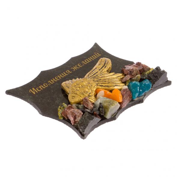 Магнит сувенирный &amp;quot;Золотая рыбка&amp;quot; змеевик 126294