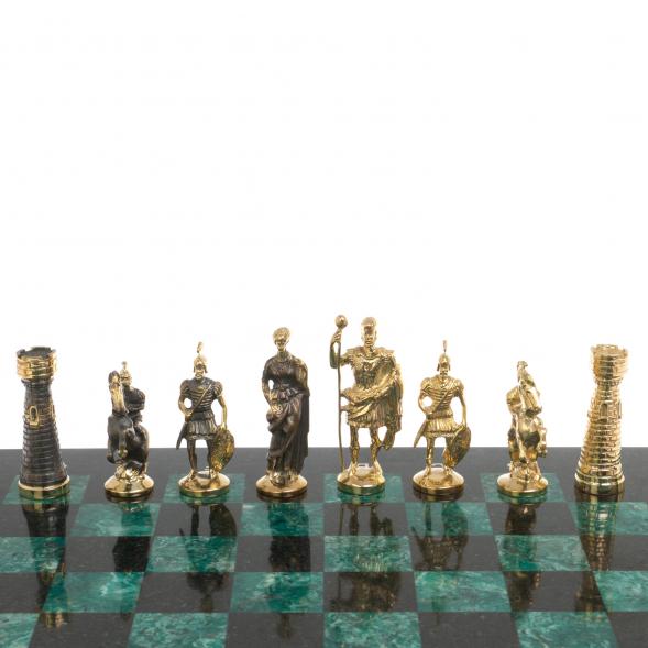 Настольные шахматы &amp;quot;Римские&amp;quot; бронза шабровский змеевик 40х40 см 126828