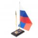 Подставка под ручку с флагом РФ из чароита 10х7х25 см 127930
