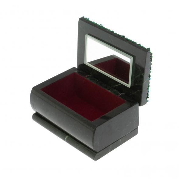 Шкатулка &amp;quot;Хозяйка медной горы. Зима&amp;quot; змеевик 10х6,5х6 см 128775