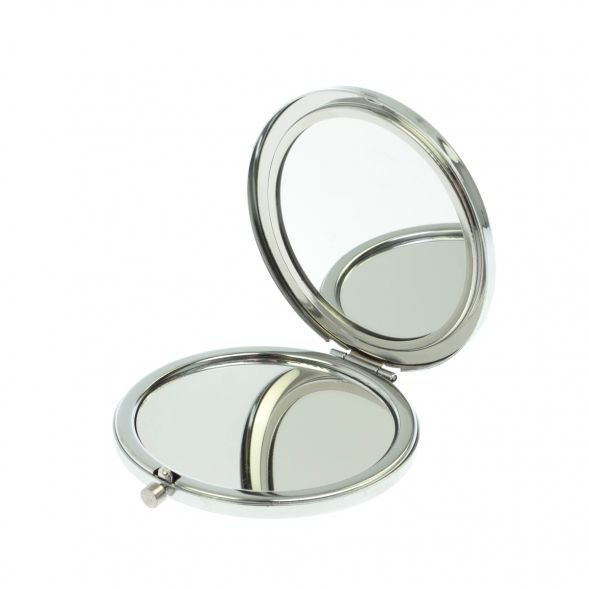 Зеркало круглое из камня азурит цвет серебро 129069