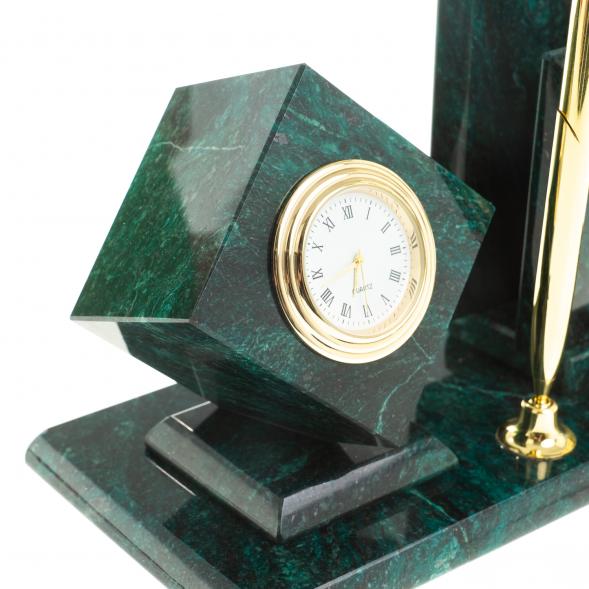 Письменный набор &amp;quot;Герб РФ&amp;quot; камень змеевик 113484