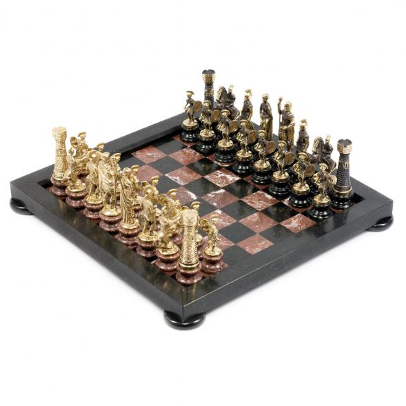 Шахматы &amp;quot;Римские&amp;quot; на подставках змеевик креноид 38х38 см 113335