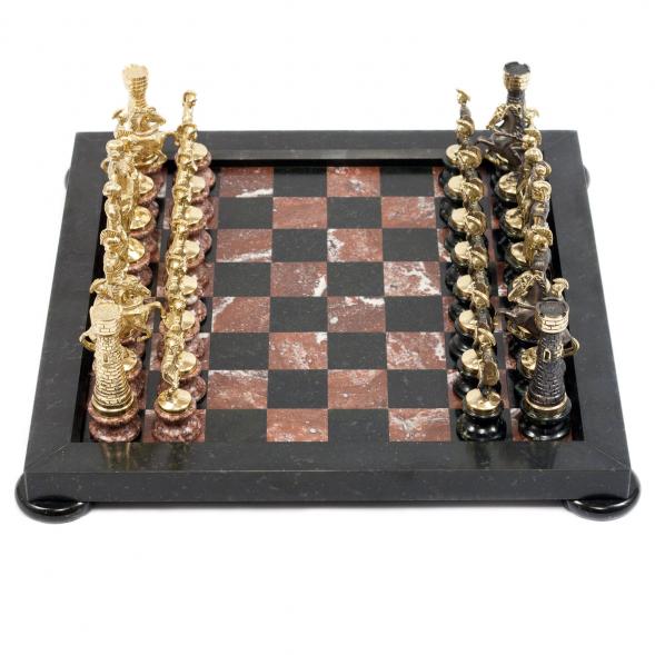 Шахматы &amp;quot;Римские&amp;quot; на подставках змеевик креноид 38х38 см 113335