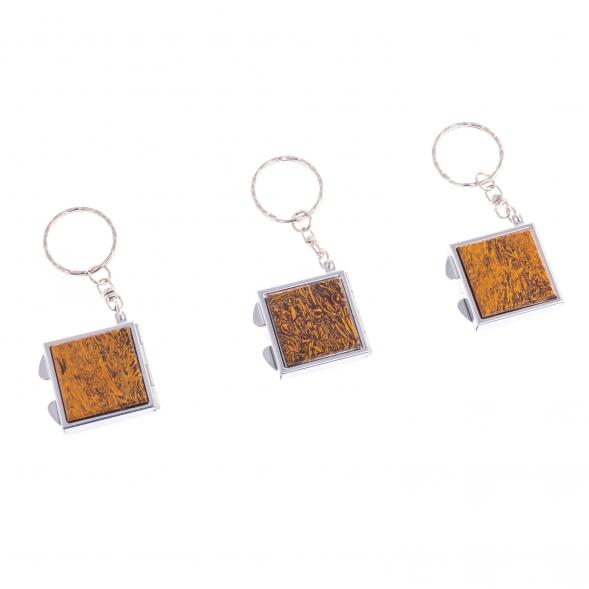 Складное зеркало брелок из змеиной яшмы квадратное 126679