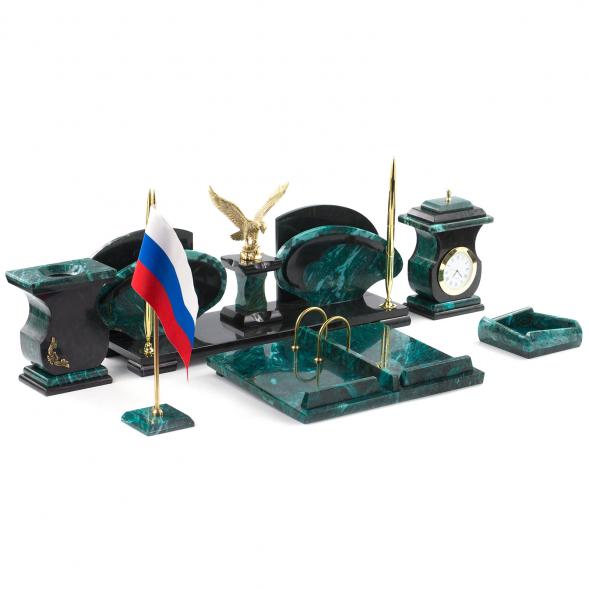 Настольный набор &amp;quot;Орел&amp;quot; змеевик 120200