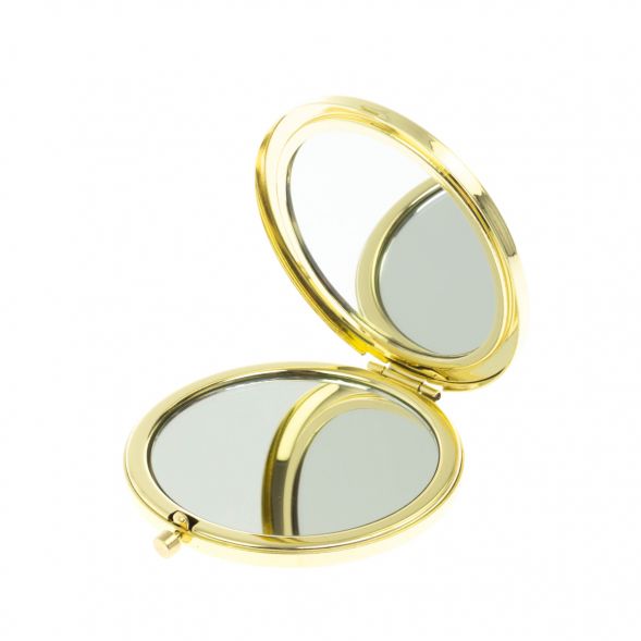 Зеркало круглое из камня азурит цвет золото 129070