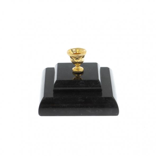 Подсвечник церковный двойной из черного змеевика (d6) 129147