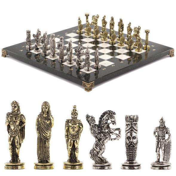 Оригинальные шахматы &amp;quot;Александр Македонский&amp;quot; доска 36х36 см из мрамора 120735