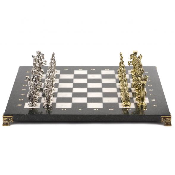 Оригинальные шахматы &amp;quot;Александр Македонский&amp;quot; доска 36х36 см из мрамора 120735