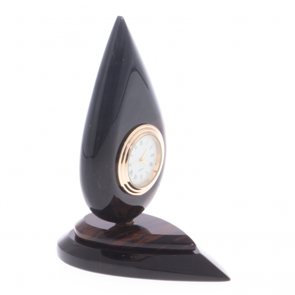 Декоративные часы &amp;quot;Капля нефти&amp;quot; из натурального обсидиана