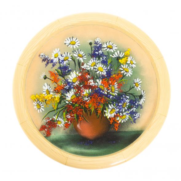 Тарелка декоративная &amp;quot;Полевые цветы&amp;quot; 40 см желтый фон 122381