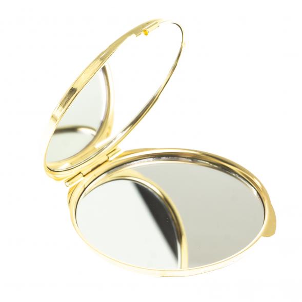 Зеркальце круглое из змеевика с круглой ящерицей цвет золото 124191