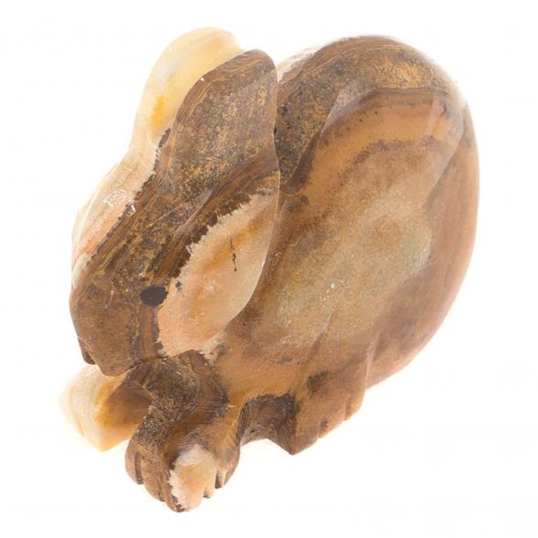 Статуэтка из оникса &amp;quot;Заяц&amp;quot; зелено-коричневый 7,5х3,2х6,5 см (3) 124646