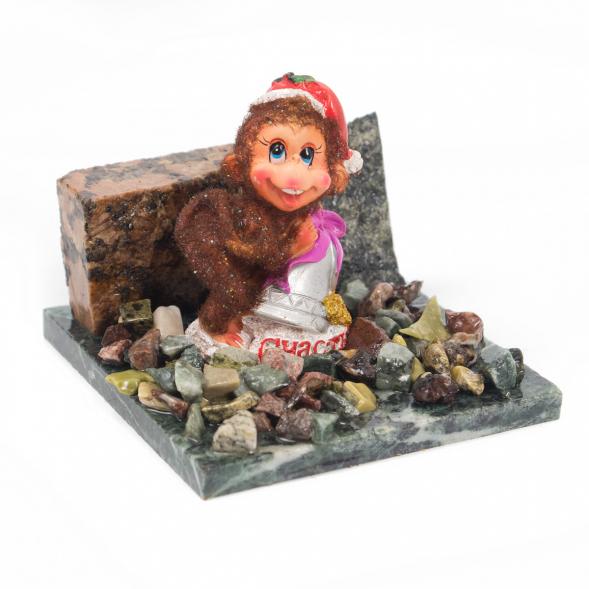 Сувенир &amp;quot;Обезьянка с колокольчиком №4&amp;quot; змеевик 116746